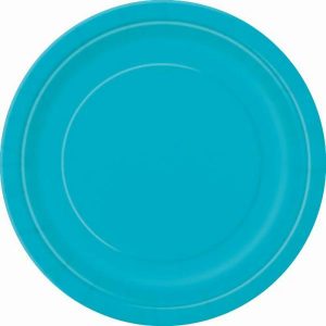 Plates, Bowls & Trays |   16Pk Caribbean Teal Paper Plates Party Supplies Plates, Bowls & Trays