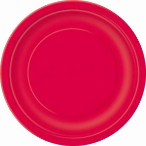 Plates, Bowls & Trays |   16Pk Red Paper Plates Party Supplies Plates, Bowls & Trays