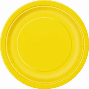 Plates, Bowls & Trays |   16Pk Yellow Paper Plates Party Supplies Plates, Bowls & Trays