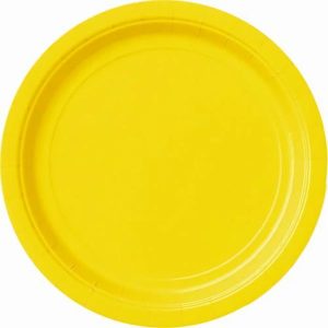 Plates, Bowls & Trays |   20Pk Small Yellow Plates Party Supplies Plates, Bowls & Trays