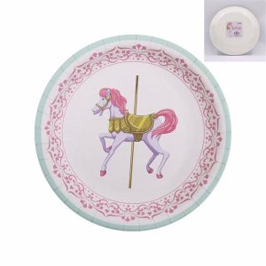 Plates, Bowls & Trays |   23Cm Plate – Carousel Horse Party Supplies Plates, Bowls & Trays