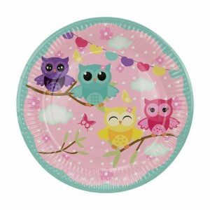 Plates, Bowls & Trays |   8 Owl Paper Plates 23Cm Party Supplies Plates, Bowls & Trays