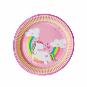 Plates, Bowls & Trays |   8 Unicorn Paper Plates Party Supplies Plates, Bowls & Trays