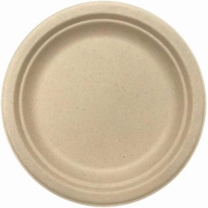 Plates, Bowls & Trays |   Pk 10 Sugarcane Lunch Plates 180Mm Natural P10X10 Party Supplies Plates, Bowls & Trays