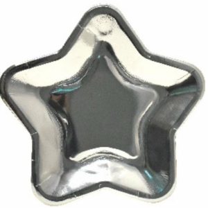 Plates, Bowls & Trays |   Plate Paper Star 8Pk Silver Party Supplies Plates, Bowls & Trays