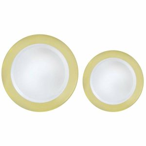 Plates, Bowls & Trays |   Reusable 20 Premium Plastic Plates Hot Stamped With Gold Border Party Supplies Plates, Bowls & Trays