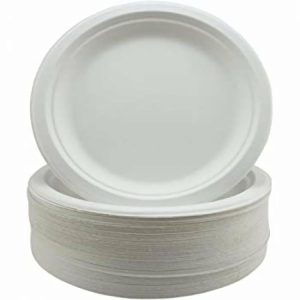 Plates, Bowls & Trays |   Sugarcane Lunch Plates 180Mm White P50 Party Supplies Plates, Bowls & Trays