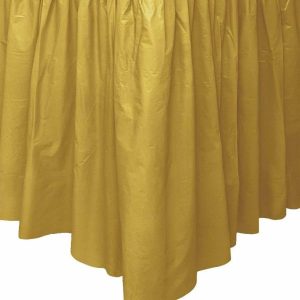 Table Covers |   Gold Plastic Tableskirt 73Cm X 4.3M (29" X 14′) Party Supplies Table Covers