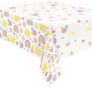 Table Covers |   Pastel Rainbow Printed Tablecover 137Cm X 213Cm (54" X 84") Party Supplies Table Covers