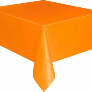 Table Covers |   Pumpkin Orange Plastic Tablecover Rectangle 137Cm X 274Cm (54" X 108") Party Supplies Table Covers