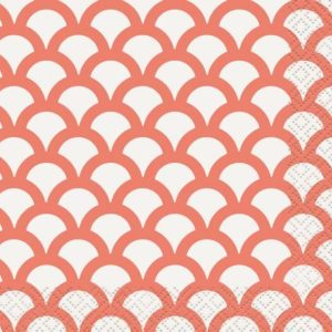 Napkins |   16Pk Small Orange And White Napkins Napkins Napkins