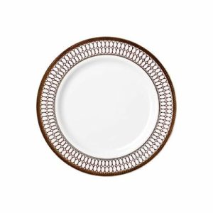 Plates, Bowls & Trays |   190Mm Heavy Duty Lunch Plate With Gold Red Trim Pk 6 Party Supplies Plates, Bowls & Trays