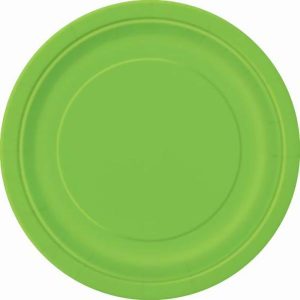 Plates, Bowls & Trays |   20Pk Small Lime Green Paper Plates Party Supplies Plates, Bowls & Trays