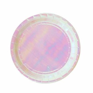 Plates, Bowls & Trays |   8 Iridescent Paper Plates Party Supplies Plates, Bowls & Trays