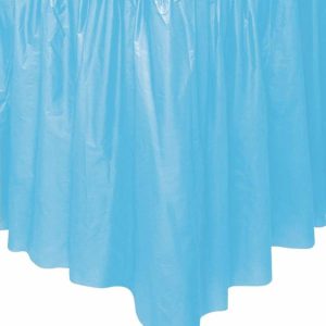 Table Covers |   Powder Blue Plastic Tableskirt 73Cm X 4.3M (29" X 14′) Party Supplies Table Covers