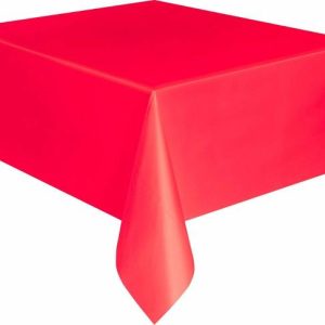 Table Covers |   Ruby Red Unique Plastic Tablecover Rectangle 137Cm X 274Cm (54" X 108") Party Supplies Table Covers