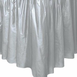 Table Covers |   Silver Plastic Tableskirt 73Cm X 4.3M (29" X 14′) Party Supplies Table Covers