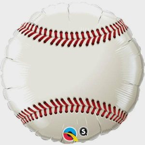 Foil Balloons |   18" Round Foil Baseball Balloons Foil Balloons