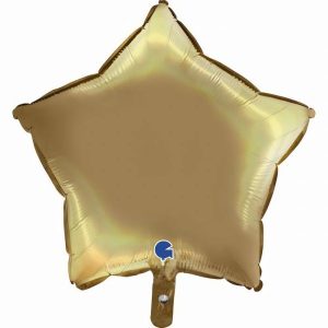 Foil Balloons |   18Inch Star Holographic Platinum Champagne Star Balloons Foil Balloons