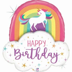 Foil Balloons |   35" Unicorn Rainbow Birthday Balloons Foil Balloons