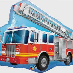 Foil Balloons |   36" Shape Foil Red Fire Truck Balloons Foil Balloons