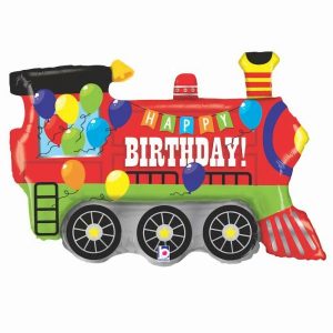 Foil Balloons |   37" Birthday Party Train – Non Inflated Balloons Foil Balloons