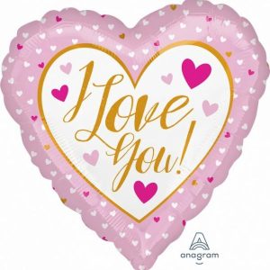 Foil Balloons |   45Cm Standard Hx I Love You Gold & Pink – Non Inflated Balloons Foil Balloons