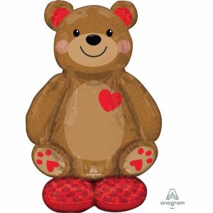 Foil Balloons |   Ci: Airloonz Big Cuddly Teddy P70 Air Walkers Air Walkers