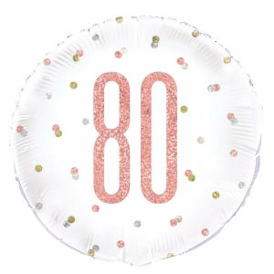 Milestone Balloons |   Rose Gold "80" 45Cm (18") Foil Prismatic Balloon – Non Inflated Balloons Foil Balloons