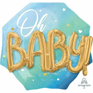 Foil Balloons |   Multi-Balloon Blue Baby Boy Oh Baby Balloons Foil Balloons