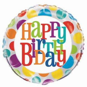 Foil Balloons |   Silver Rim Colourful Happy Birthday Text 45.7Cm (18") Foil Balloon – Non Inflated Balloons Foil Balloons