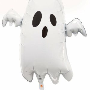 Foil Balloons |   Spooky Ghost 72Cm (28") Foil Balloon With Ribbon Balloons Foil Balloons