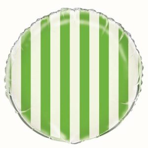 Foil Balloons |   Stripes Lime Green 45Cm (18") Foil Balloons – Non Inflated Balloons Foil Balloons